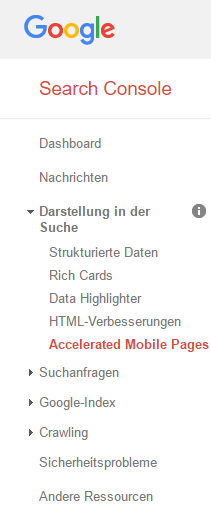 Abbildung 1: AMP-Statusbericht der Google Search Console