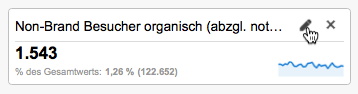 Ein Klick auf das Stift-Symbol öffnet den Bearbeitungsmodus für das Widget