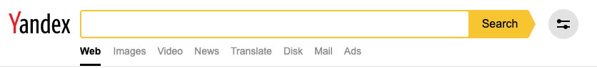 Veränderte Suchmaske von Yandex.Search in den Suchergebnissen