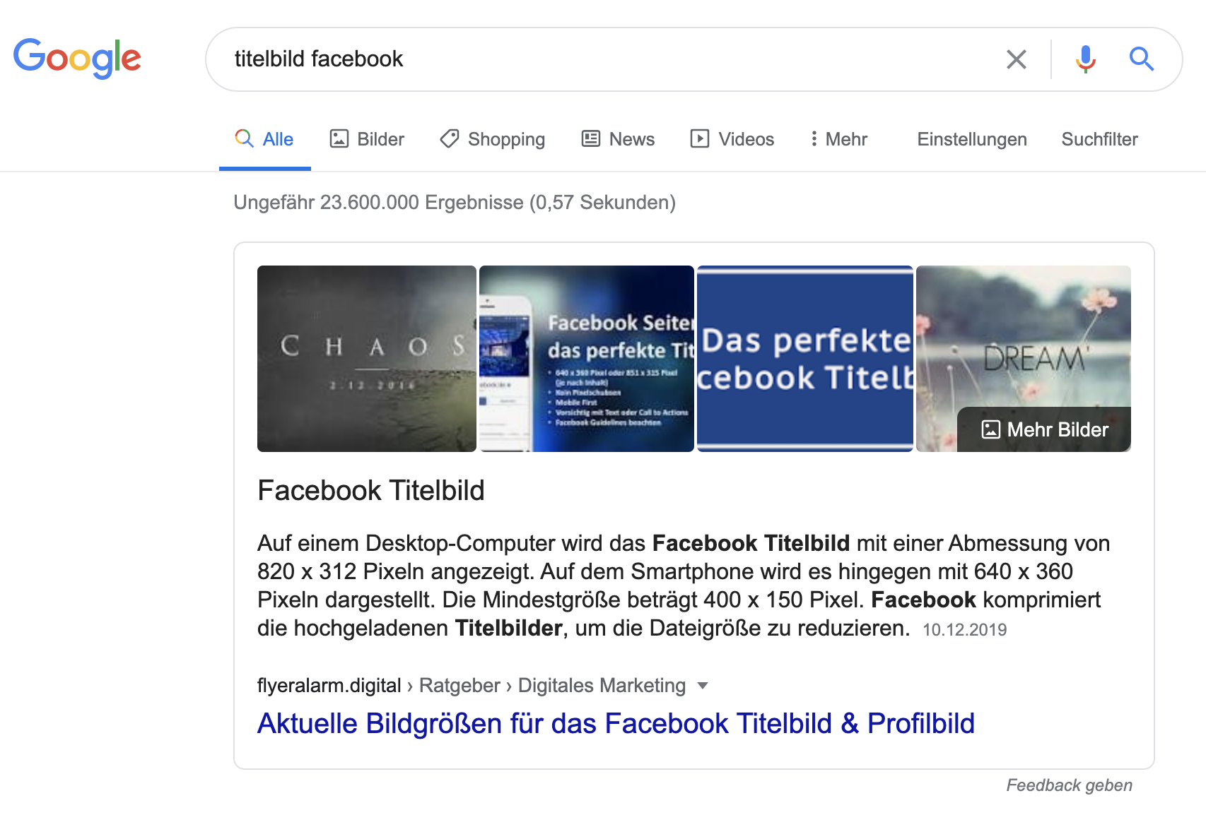 Beispiel eines Text-Featured Snippets