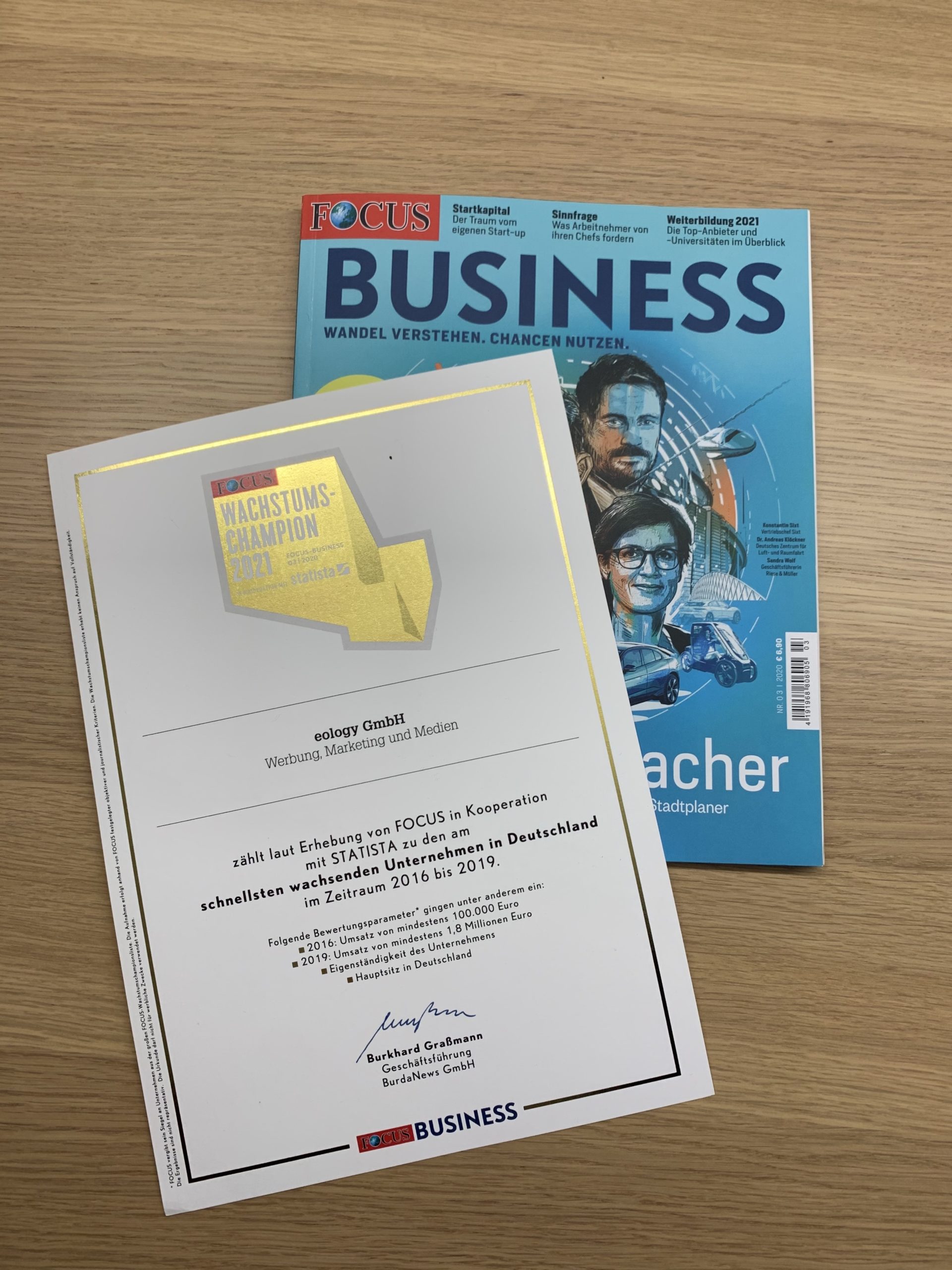 eology ist FOCUS Business Wachstumschampion