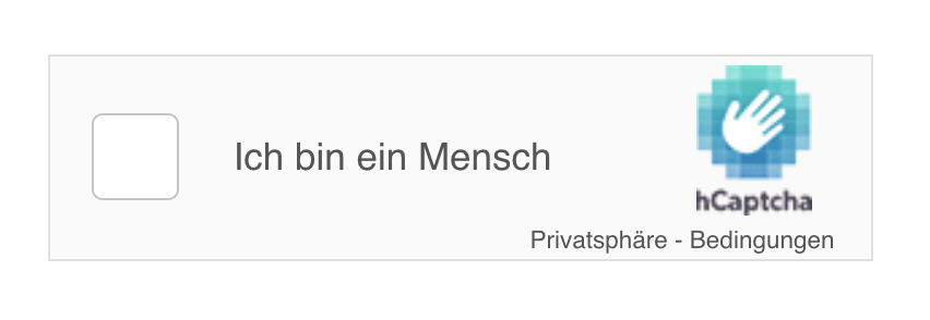 Ein Beispiel für häufig genutzte Captcha-Dienste: hCaptcha. Hierbei bestätigst Du über einen Klick in das Haken-Feld, dass Du ein Mensch bist.