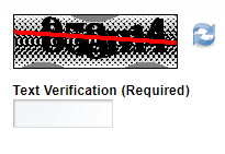 Beispiel für zu starke Verfremdung in Text-Captchas. Der Nutzer muss hierbei den verfremdeten Text in das Feld darunter eingeben, um zu bestätigen, dass er ein Mensch ist.