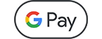 Rundes Google Pay-Symbol das für eine kontaktlose Zahlung mit Google Pay erforderlich ist