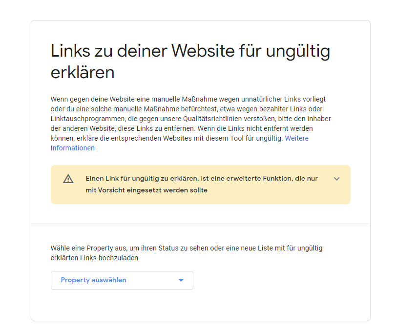 Google Search Console - Links zu deiner Website für ungültig erklären. Wichtiger Schritt beim Link Detox.