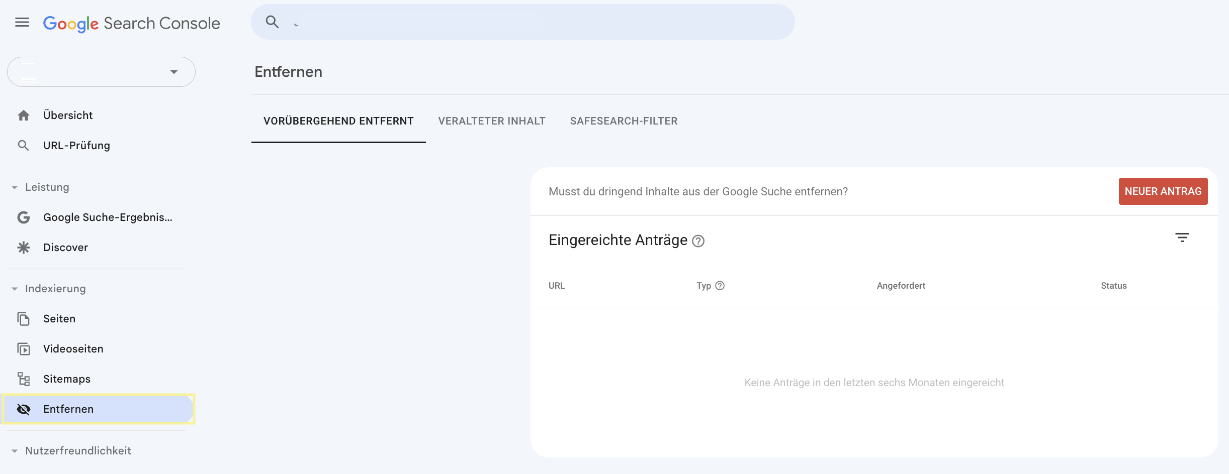 Google Search Console: URLs entfernen