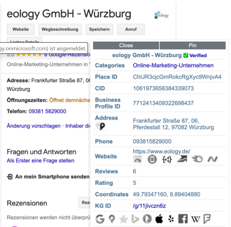 PlerPer Exension am Beispiel von eology GmbH