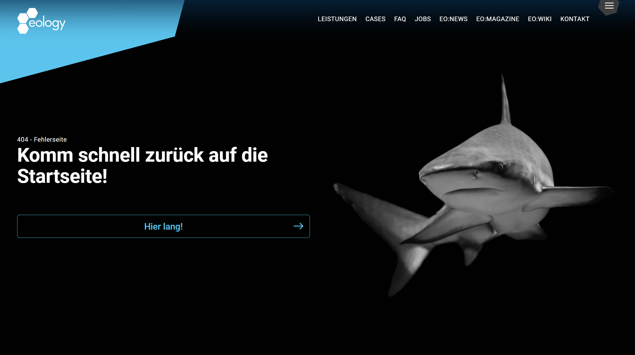 Beispiel einer 404-Fehlerseite von eology GmbH